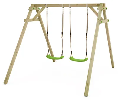 Immagine prodotto di Altalena Wickey Smart Move in legno con 2 sedili regolabili in verde chiaro