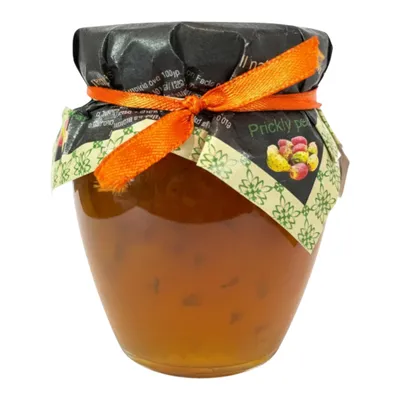Physis of Crete Kaktusfeigenmarmelade 250 g Glas auf weißem Grund