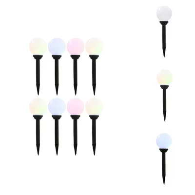 Image de vidaXL Lampes solaires d'extérieur 8 pcs. LED Boule 15 cm RGB - Éclairage extérieur