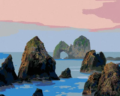 Produktbild von Zuty - Malen nach Zahlen - FELSEN IM MEER (DENNIS FRATES), 40x50 cm, mit Keilrahmen (bereits gespannt)