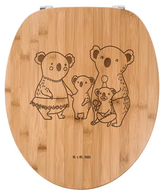 Produktbild von Mr. & Mrs. Panda WC Deckel Koala Familie - Transparent - Geschenk, Koalas, Papa, Family, Toilettendeckel, WC-Brille, Opa, Mama, bambus sitz, Toilettenbrille