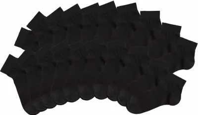 Produktbild von H.I.S. Kurzsocken für Damen und Herren, perfekt zu sortieren, mit farbigen Innenbündchen 20 -teilig 20x schwarz Größe 43/46