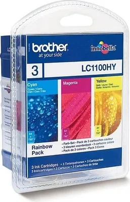 Produktbild von Brother LC1100HYRBWBP Druckerpatrone 3 Stück(e) Original Cyan, Magenta, Gelb