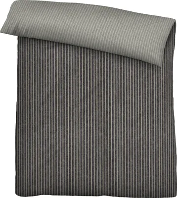 Produktbild von biberna Melange-Flanell Bettwäsche 0840507 WEBSTREIFEN color: titanium, size: 1x 155x220 cm + 1x 80x80 cm