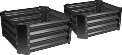 Produktbild von Quadratische Hochbeete aus verzinktem Stahl – 60 cm x 60 cm – Anthrazit – 2er-Pack