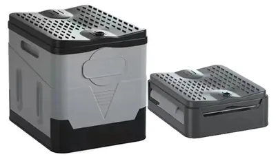 Productafbeelding van Draagbaar toilet, opvouwbaar design, hoge draagcapaciteit, zwart/grijs