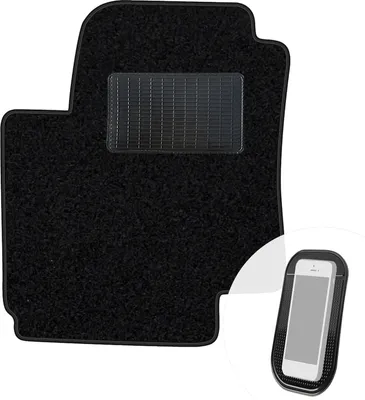 Produktbild von moto-MOLTICO Fahrer Fußmatte Auto Velours Fahrerseite Autoteppiche Schwarz Fahrermatte 1-teilig passend für Hyundai i20 2009-2015