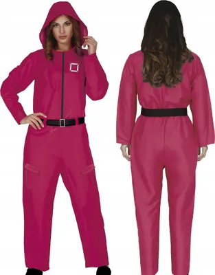 Productafbeelding van Filmcarneval: Kostuum, jumpsuit met capuchon, rits, zakken, praktisch, elegant, fantasierijk. Kostuumidee voor carnaval, maat: 42 - 44 (L), kleur: roze