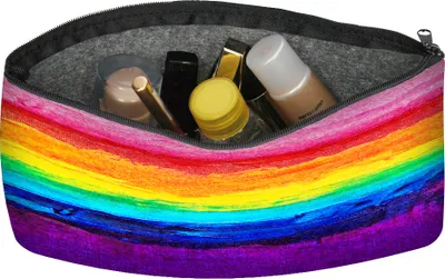 Produktbild von Bertoni Kosmetiktasche Pocket Openwork 24x15 cm - Ökologische, strapazierfähige und praktische, funktionelle Filz-Kosmetiktasche mit originellem Desig COLORFULL