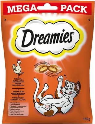 Produktbild von Dreamies Katzenleckerli mit leckerem Huhn 180g