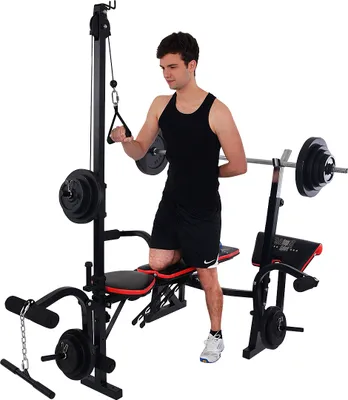 Produktbild von Christopeit Hantelbank Power XL mit Langhantelablage und Beincurler, 30-1582