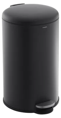Image de CASABEL Poubelle Cuisine 50L - 100% Acier Inoxydable, Anti-Traces de Doigts, Corbeille Ronde avec Pédale et Couvercle, Noire