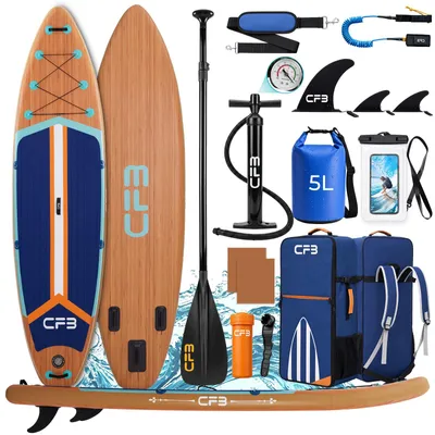 Produktbild von Stand Up Paddle Board 335, Bis zu 200kg, SUP Board mit Paddel mit 86 cm Standfläche, Pumpe, Rucksack, aufblasbares iSUP Set für Anfänger & Familien