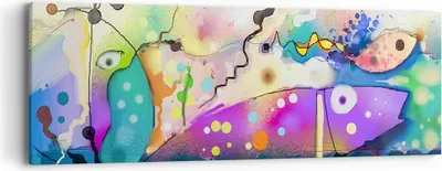 Produktbild von Bild auf Leinwand - Leinwandbild - Fisch Abstraktion - 90x30cm - Wand Bild - Wanddeko - Wandbilder - Leinwanddruck - Bilder - Kunstdruck - Wanddekoration - Leinwand bilder - Wandkunst - AB90x30-4096