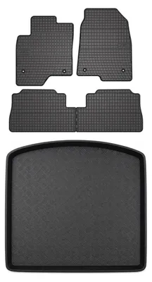 Produktbild von Gummimatten + Kofferraumwanne für Opel Antara 2006-2017 (Standard-Kofferraum) – Schwarz, passgenau – Wielganizator SolidPRO
