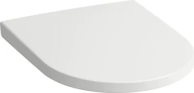 A white toilet seat with a lid, shown from a diagonal angle on a white background.