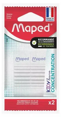Produktbild von Maped - 2 Radierer KIDY LEARN CONCENTRATION - strukturierte Oberfläche - sensori