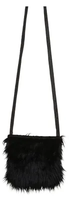 Produktbild von Schwarze Plüschtasche aus 100% Polyester mit den Abmessungen 18 cm x 18 cm