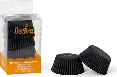 Obrázok produktu pre Košíčky na muffiny čierne 75ks 5x3, 2cm - Decora