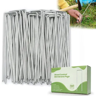 Produktbild von Erdanker 50 Stück verzinkte Erdnägel 200x39mm Ø 4mm Anti-Rost Heringe Velway
