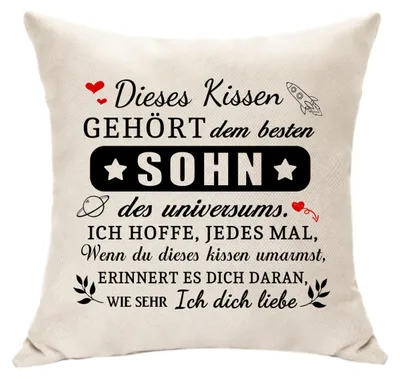 Produktbild von Geschenke, Erinnerungskissenbezug, Dekokissen, inspirierendes Geschenk für den Sohn von Mama und Papa