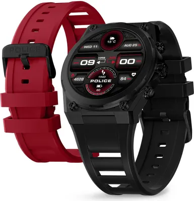 Produktbild von Police PEIUN00003X2 Herren-Smartwatch My.Avatar 2.0 Schwarz/Rot