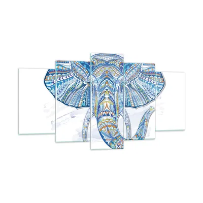 Produktbild von Bilder auf glas - Elefant Muster Tierwelt Afrika - 160x85cm - Glasbilder - Wandbilder - Kunstdruck - zum Aufhängen bereit - Wanddekoration aus Glas - Glas Bilder - Wandbild auf Glas - GEA160x85-3089