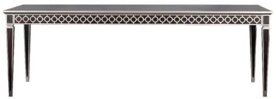 Produktbild von Casa Padrino Luxus Art Deco Esstisch Schwarz / Silber 240 x 110 x H. 78 cm - Edler Esszimmertisch - Art Deco Esszimmer Möbel