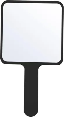 Produktbild von Tragbarer Schminkspiegel mit Griff, kompakte Größe, Schwarz, für Damen, täglicher Gebrauch, praktischer Taschenschminkspiegel
