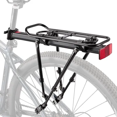 Immagine prodotto di Portapacchi universale per bicicletta, modello posteriore - Alluminio nero, capacità di carico 30 kg