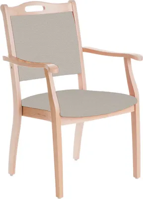 Produktbild von Seniorenstuhl Sabine Armlehnenstuhl Pflegestuhl CleanKunstleder Silvertex Macadamia