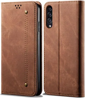 Image de Galaxy A50 Case, étui portefeuille en cuir avec fermeture magnétique et fonction stand pour Samsung Galaxy A50 / A50S / A30S Marron