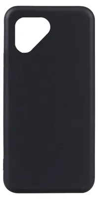 A black phone case is shown against a white background.