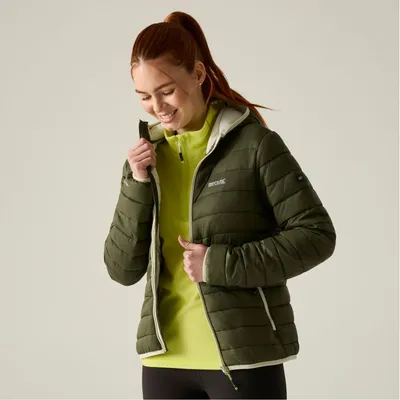Produktbild von Regatta Marizion Steppjacke für Damen mit Kapuze, Farbe:Olive, Größe:46