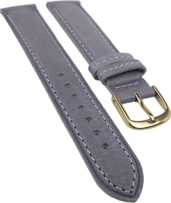 Produktbild von Öko Nappa Uhrenband | Bio Kalbsleder, pflanzlich gegerbt, grau 32204G, Stegbreite:22mm
