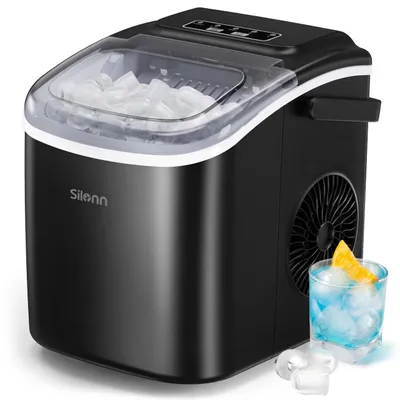 Produktbild von Silonn Eiswürfelmaschine, Eiswürfelbereiter 12 kg/24h, 9 Eiswürfel in 6 Min, 2 G