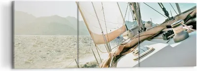 Produktbild von Bild auf Leinwand - Leinwandbild - 3 Teile - Yacht Segeln So - 120x40cm - Wand Bild - Wanddeko - Wandbilder - Leinwanddruck - Bilder - Wanddekoration - Leinwand bilder - Wandbild - CA120x40-4847