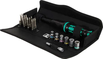 Produktbild von Wera 05130110001, Klick-Drehmomentschlüssel, Mechanisch, 1/4", 2,5 - 25 Nm, Stahl, Schwarz, Grün