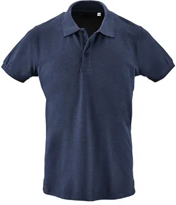 Produktbild von SOLs 01708 | Herren Phoenix Polo / Gekämmte, ringgesponnene Baumwolle - Farbe: Heather Denim - Größe: M