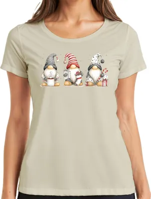 Produktbild von Weihnachtswichtel Gnome Geschenk Weihnachten Niedlich Damen T-Shirt, Natur, XL