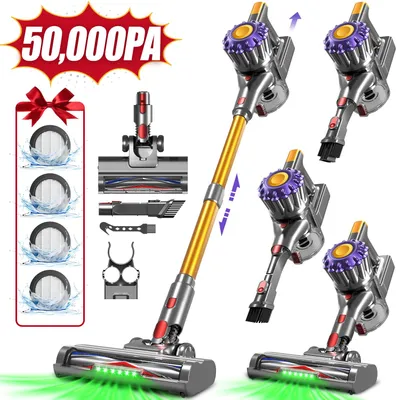 Produktbild von Aiibot Akku Staubsauger, akku staubsauger kabellos,50000Pa Staubsauger,Kabellos 60 min, Handstaubsauger1.6L, akku staubsauger tierhaare,Powerstark