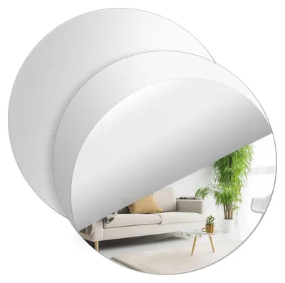 Productafbeelding van Set van 2 ronde zelfklevende spiegels 20 cm van acryl