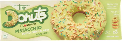 Produktbild von Donuts mit Pistazienbelag Cuore Nero Pistacchio 111g - Tiny Donuts