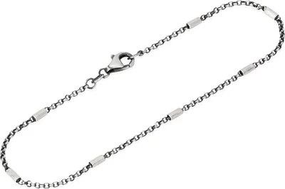 Produktbild von NKlaus 20cm Erbskette 925 Sterling Silber oxidiert Armband 1,9mm breit Silberkette 13865