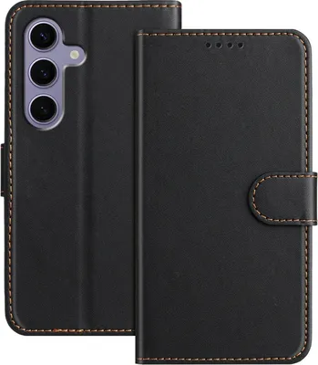Productafbeelding van Hoesje voor Samsung Galaxy S24 FE - Portemonnaiehoesje met afneembare koord - Phonesta Smooth Skin - Zwart