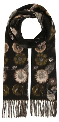 Produktbild von FRAAS Schal Cashmink®-Scarf with floral Design Caviar dunkelbraun