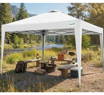 Produktbild von Faltpavillon 3x3m wasserdicht Pop-Up Partyzelt Gartenpavillon Stahlrahmen Weiß UV-Schutz 50+ Tragetasche inkl
