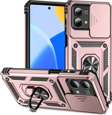 Produktbild von Moto G Stylus 5G 2023 Hülle mit Schiebe Kamera Schutz und Ringhalter Ständer Schutzhülle für Motorola Moto G Stylus 5G (2023) Rosa