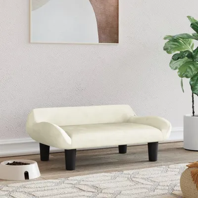 Zdjęcie produktu dla The Living Store Legowisko dla psa kremowe 70x40x24 cm Velvet