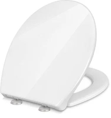 Produktbild von Weichschließendes Toiletten-Sitzteil, O-förmig, Duroplast, weiß, mit Scharnieren